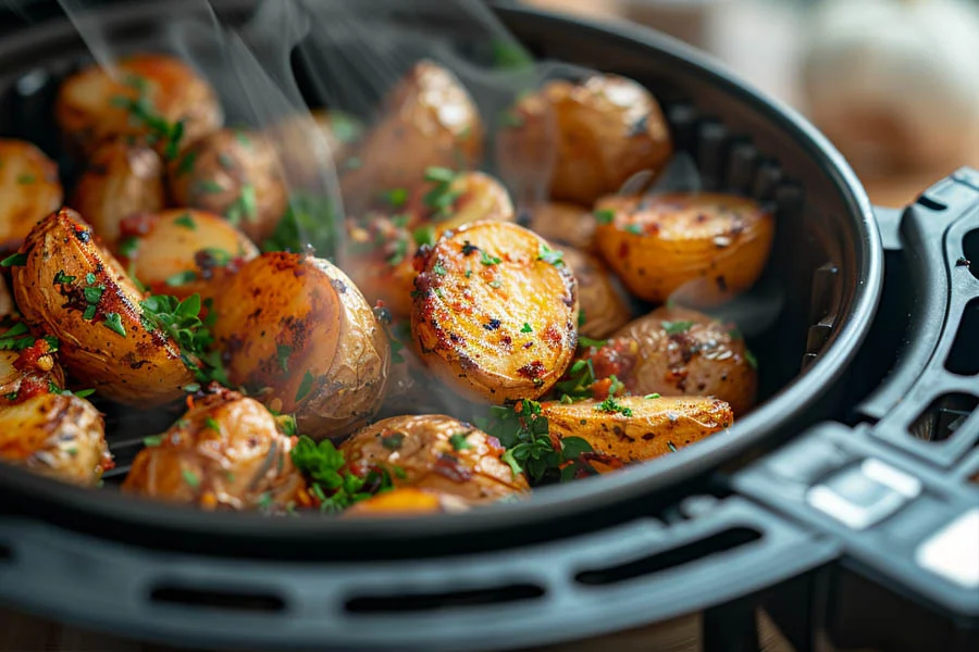 air fryer with stainless steel basket